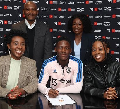 Felix Mainoo with his wife Abena Herold, son Kobbie Mainoo and daughters Ama Mainoo and Elfia Mainoo